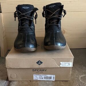 Sperry Black Saltwater Boots 7.5